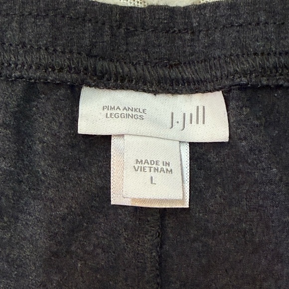 J. Jill Gray Pima Ankle Stretch Elastic Waist Pull On Leggings Sz L - Picture 4 of 7